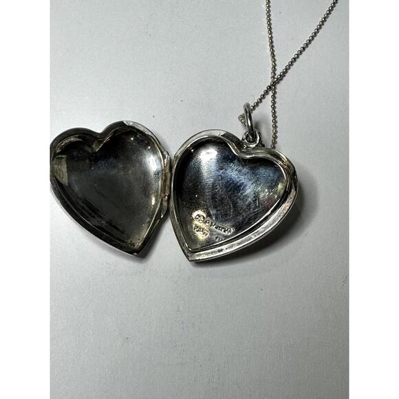 Tiffany & Co Sterling Silver Heart Locket Necklace Italy 925 Pendant - Picture 3 of 6